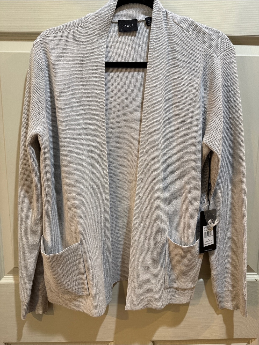 Cyrus Open-Front Pocket Cardigan - Light Gray